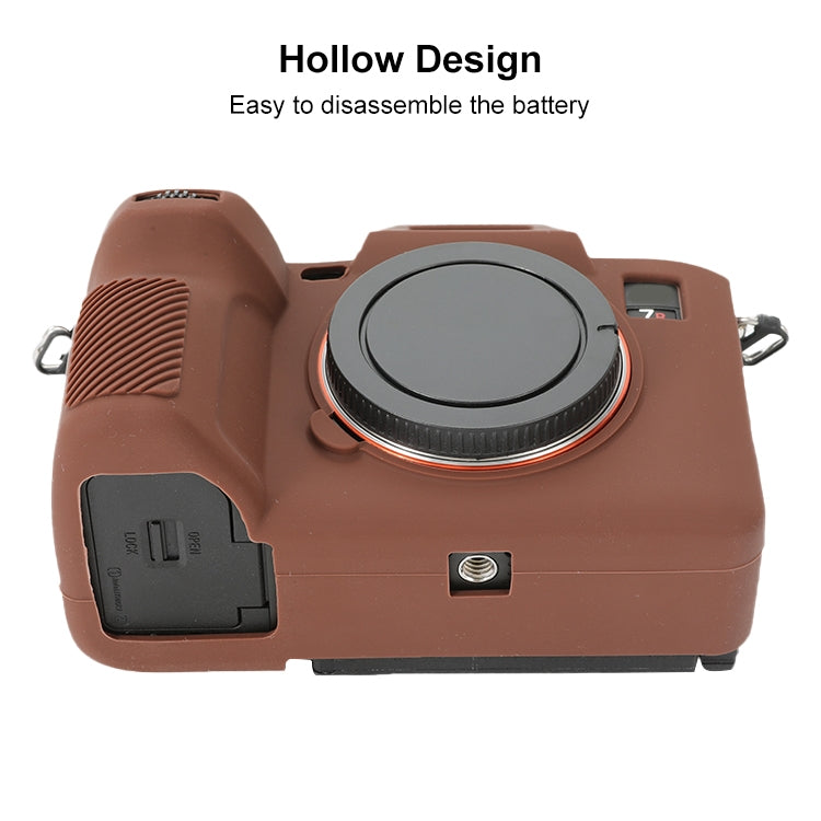Frendorf | Für Sony ILCE-7RM5 / Alpha 7R V weiche Silikon-Schutzhülle (Kaffee)