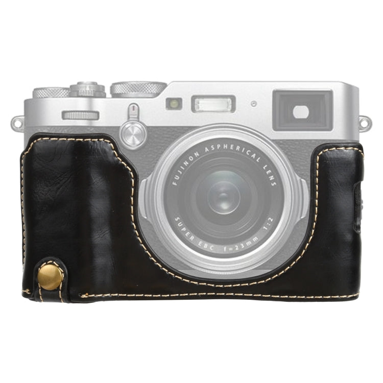 Frendorf | 1/4 inch Draad PU Lederen Camera Half Case Basis voor FUJIFILM X100V (Zwart)