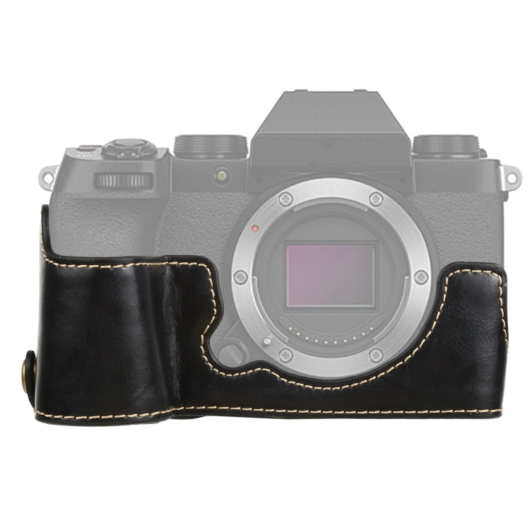 Frendorf | 1/4 inch Draad PU Leer Camera Halve Case Basis voor FUJIFILM X-S10 (Zwart)