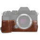 Frendorf | 1/4 inch Draad PU Lederen Camera Halve Case Basis voor FUJIFILM X-S10 (Koffie)