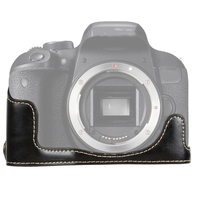 Frendorf | 1/4 inch Draad PU Leer Camera Halve Case Basis voor Canon EOS 77D / 800D (Zwart)