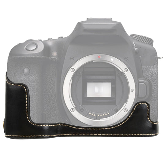 Frendorf | 1/4 inch Draad PU Leer Camera Halve Case Basis voor Canon EOS 90D (Zwart)