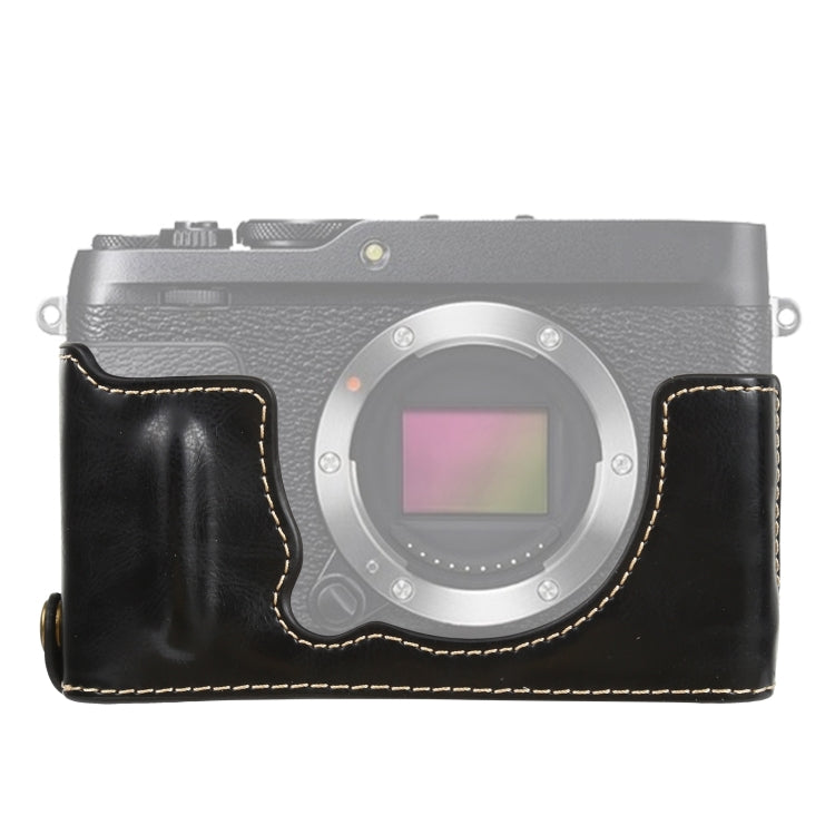 Frendorf | 1/4 inch Draad PU Leer Camera Halve Case Basis voor FUJIFILM XE4 (Zwart)
