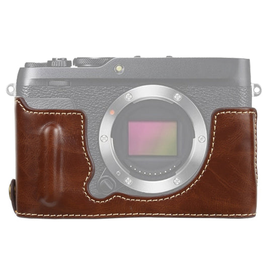 Frendorf | 1/4 inch Draad PU Lederen Camera Halve Case Basis voor FUJIFILM XE4 (Koffie)