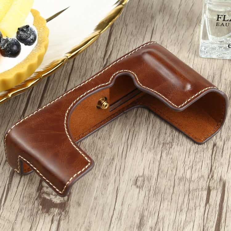 Frendorf | 1/4 inch Draad PU Lederen Camera Halve Case Basis voor FUJIFILM XE4 (Koffie)