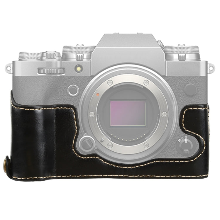 Frendorf | 1/4 inch Draad PU Lederen Camera Half Case Basis voor FUJIFILM X-T4 (Zwart)