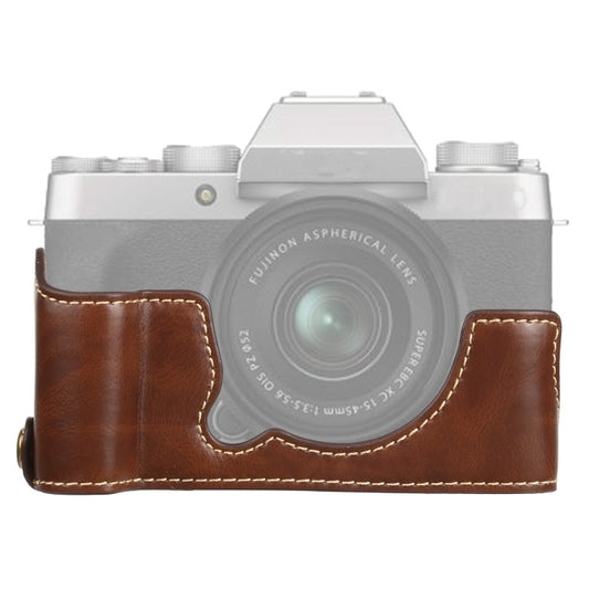 Frendorf | 1/4 inch Draad PU Leer Camera Half Casus Basis voor FUJIFILM XT200 (Koffie)