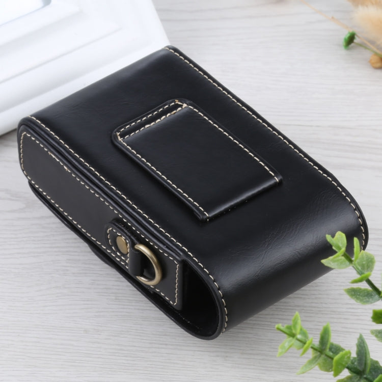Frendorf | Vertikale Flip Full Body Kamera PU Leder Tasche mit Gurt für Ricoh GR III / GRII, Sony ZV-1 / DSC-RX100M7 / RX100M6 / RX100M5 / RX100M2 (Schwarz)