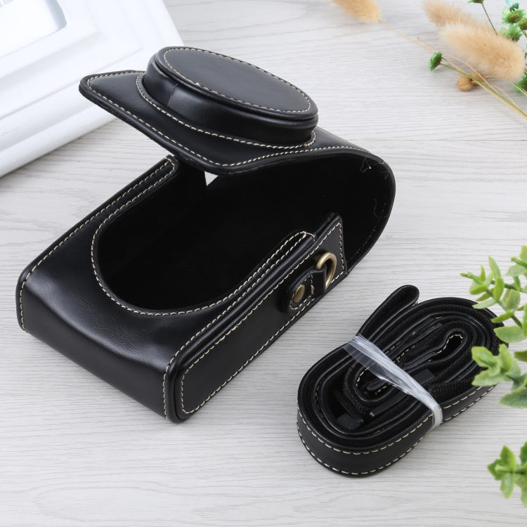 Frendorf | Vertikale Flip Full Body Kamera PU Leder Tasche mit Gurt für Ricoh GR III / GRII, Sony ZV-1 / DSC-RX100M7 / RX100M6 / RX100M5 / RX100M2 (Schwarz)