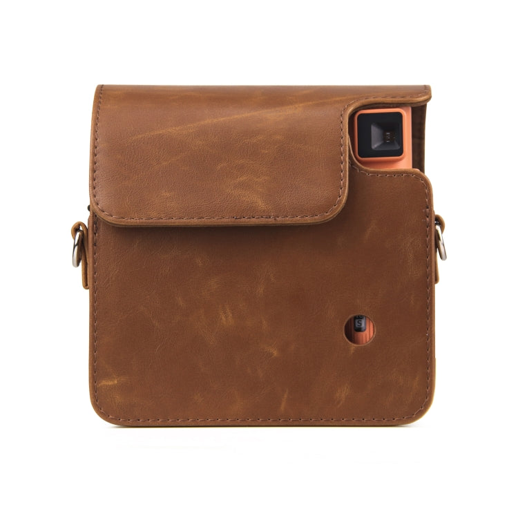 Frendorf | Volle Body PU Leren Case Camera Tas met Schouderband voor FUJIFILM instax Square SQ1 (Bruin)