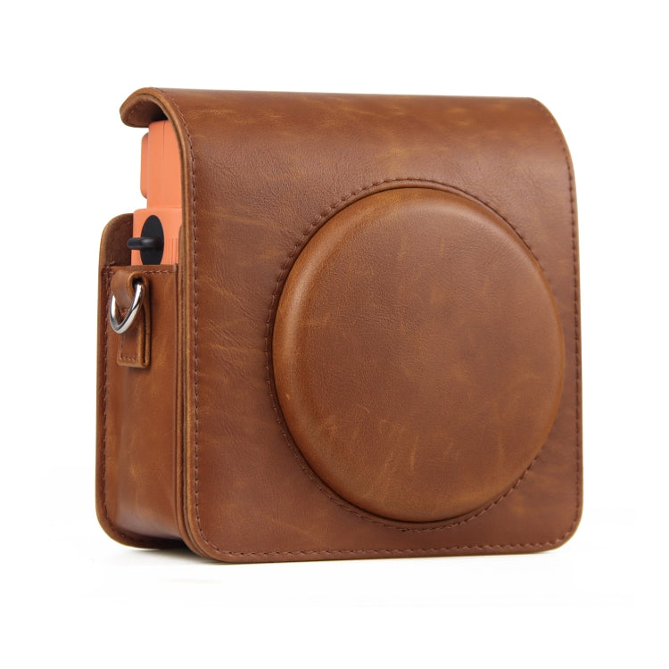 Frendorf | Volle Body PU Leren Case Camera Tas met Schouderband voor FUJIFILM instax Square SQ1 (Bruin)