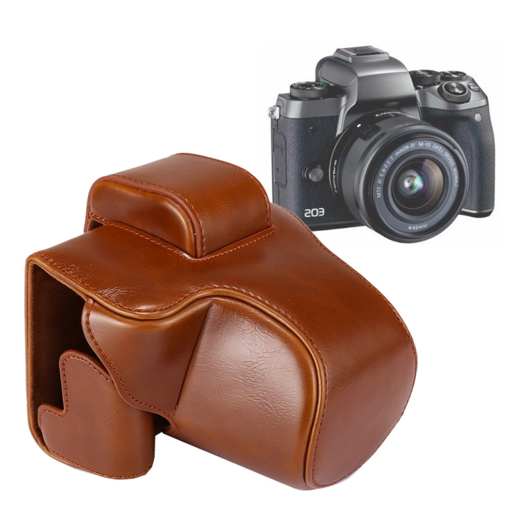 Frendorf | Volledige Body Camera PU Lederen Case Tas met Strap voor Canon EOS M5 (Bruin)