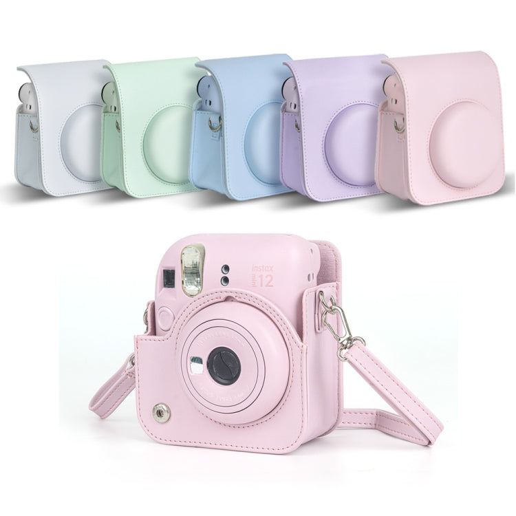 Frendorf | Für FUJIFILM instax mini 12 Vollkörper-Lederetui Kameratasche mit Tragegurt (Pink)