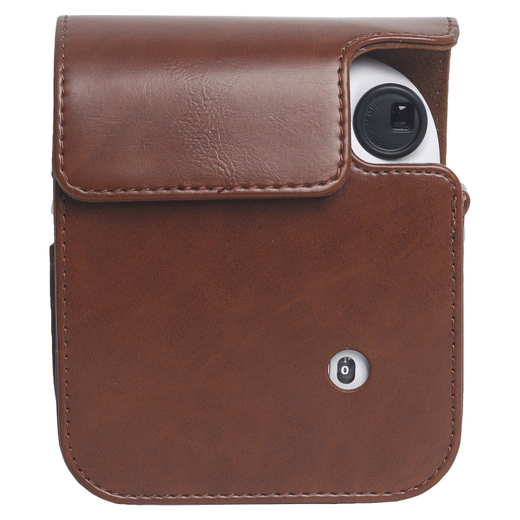 Frendorf | Voor FUJIFILM Instax mini 12 Leren Hoes Volledige Body Camera Tas met Schouderband (Bruin)