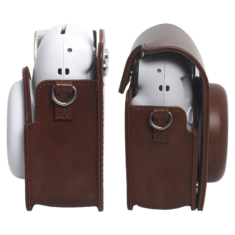 Frendorf | Voor FUJIFILM Instax mini 12 Leren Hoes Volledige Body Camera Tas met Schouderband (Bruin)