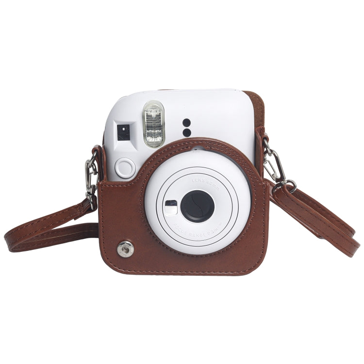 Frendorf | Voor FUJIFILM Instax mini 12 Leren Hoes Volledige Body Camera Tas met Schouderband (Bruin)