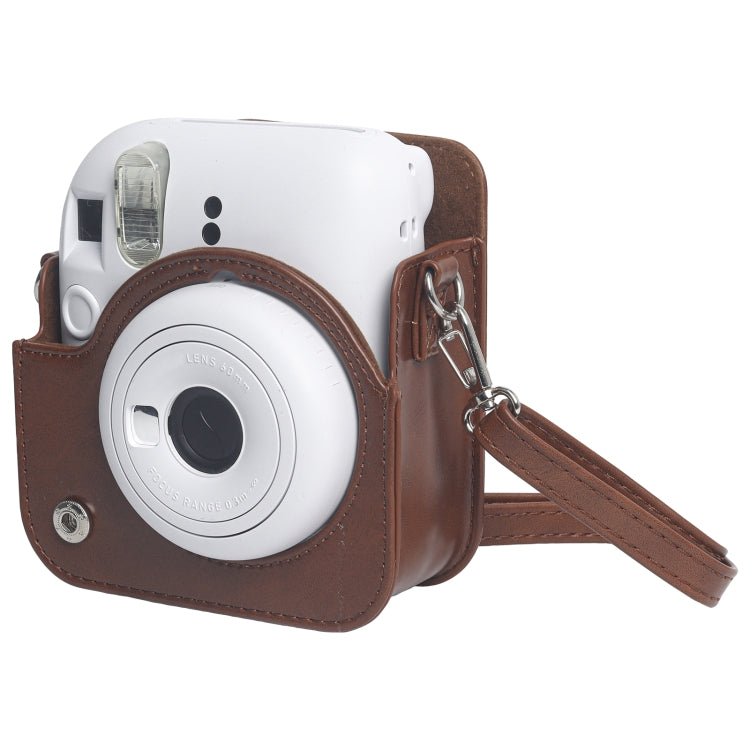 Frendorf | Voor FUJIFILM Instax mini 12 Leren Hoes Volledige Body Camera Tas met Schouderband (Bruin)