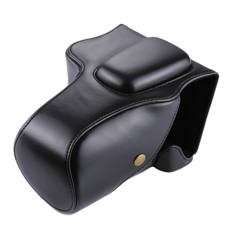 Frendorf | Volledige Body Camera PU Leren Tas voor Canon EOS 200D (18-55mm Lens)(Zwart)
