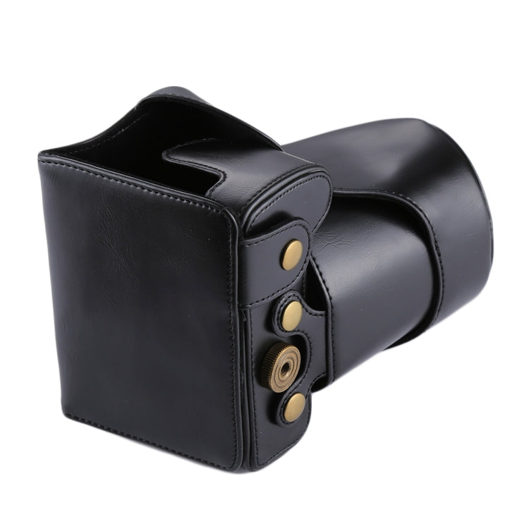 Frendorf | Volledige Body Camera PU Leren Tas voor Canon EOS 200D (18-55mm Lens)(Zwart)