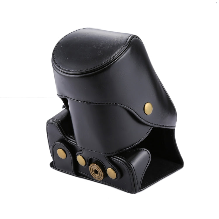 Frendorf | Volledige Body Camera PU Leren Tas voor Canon EOS 200D (18-55mm Lens)(Zwart)