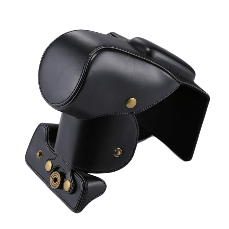 Frendorf | Volledige Body Camera PU Leren Tas voor Canon EOS 200D (18-55mm Lens)(Zwart)