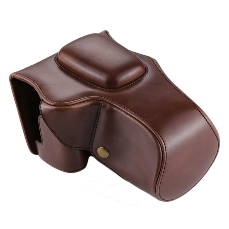 Frendorf | Volledige Body Camera PU Lederen Tas voor Canon EOS 200D (18-55mm Lens)(Koffie)