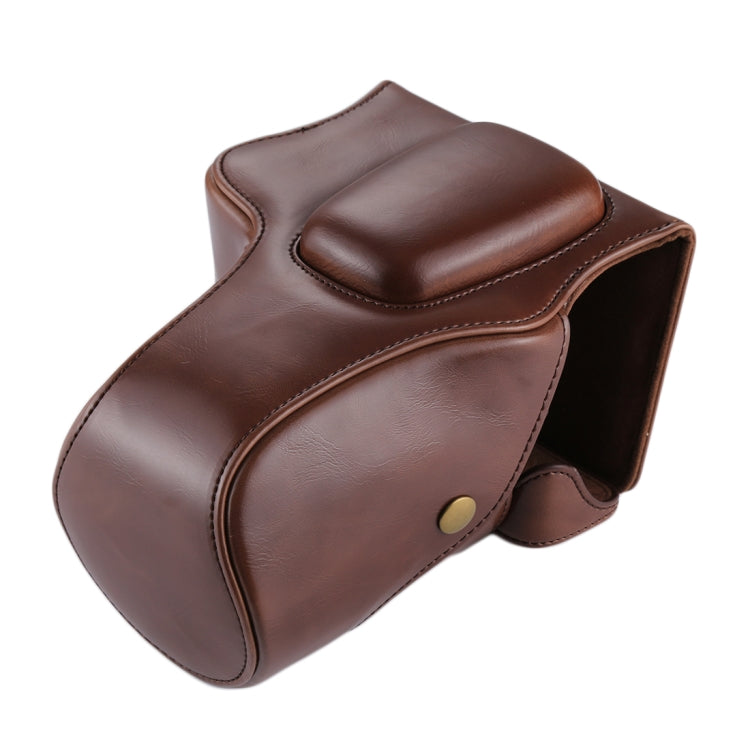 Frendorf | Volledige Body Camera PU Lederen Tas voor Canon EOS 200D (18-55mm Lens)(Koffie)