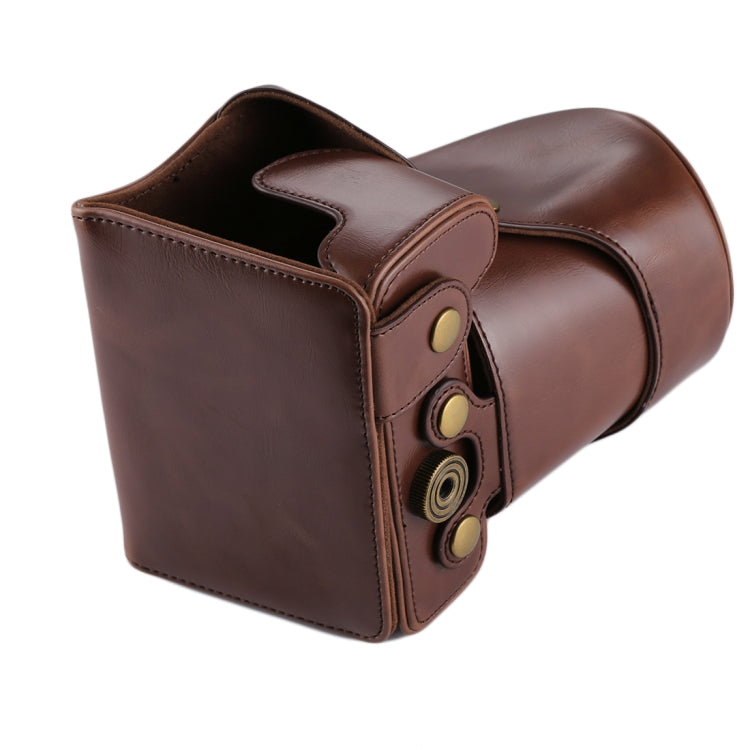 Frendorf | Volledige Body Camera PU Lederen Tas voor Canon EOS 200D (18-55mm Lens)(Koffie)