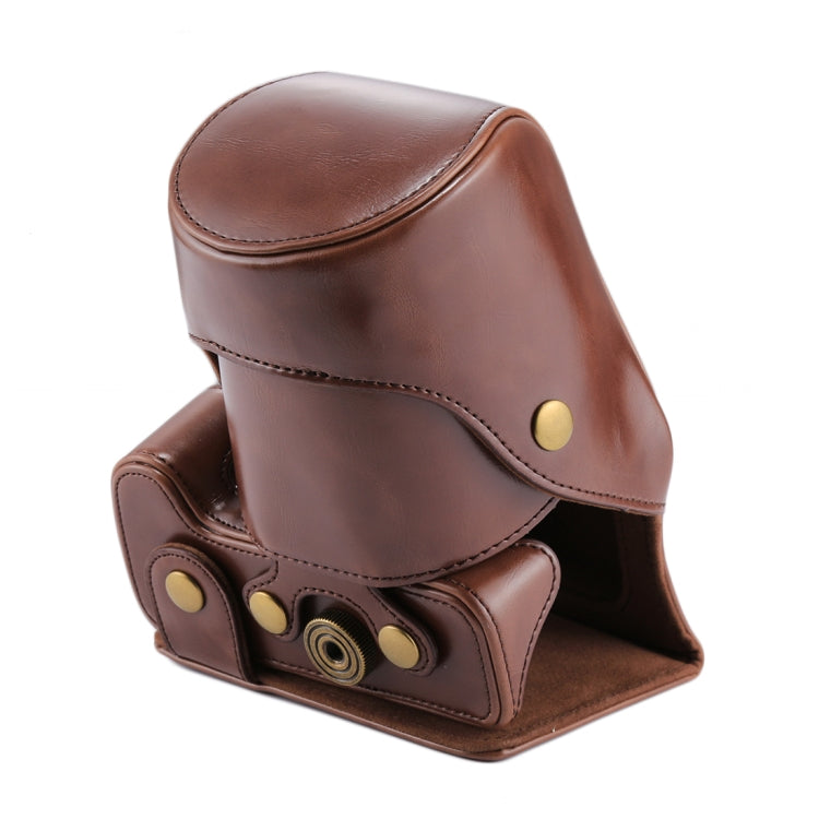 Frendorf | Volledige Body Camera PU Lederen Tas voor Canon EOS 200D (18-55mm Lens)(Koffie)