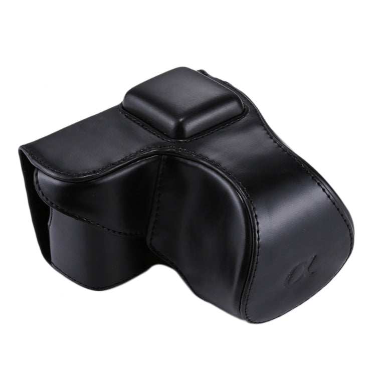 Frendorf | Volledige Body Camera PU Leren Case Tas met Strap voor Sony NEX 5N / 5R / 5T (16-50mm / 18-55mm Lens)(Zwart)