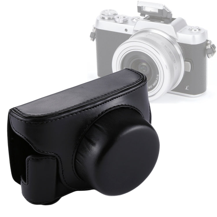 Frendorf | Volledige Body Camera PU Leren Cameratas met Strap voor Panasonic Lumix GF7 / GF8 / GF9 (12-32mm / 14-42mm Lens)(Zwart)