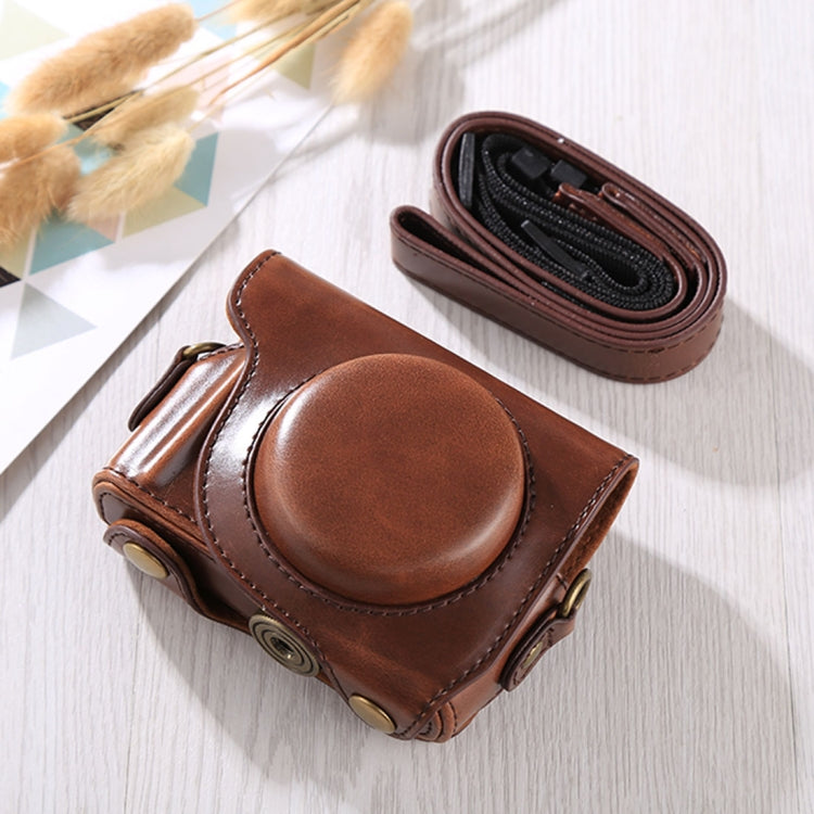 Frendorf | Volledige Body Camera PU Leren Case Tas met Strap voor Canon G9X / G9X II (Koffie)