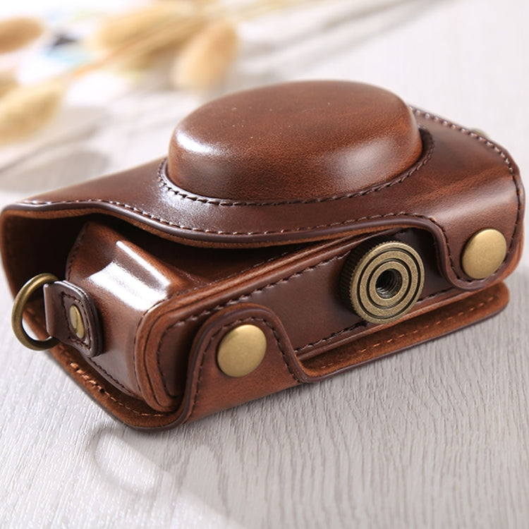 Frendorf | Volledige Body Camera PU Leren Case Tas met Strap voor Canon G9X / G9X II (Koffie)