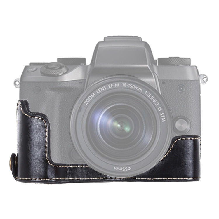 Frendorf | 1/4 inch Draad PU Leer Camera Halve Case Basis voor Canon EOS M5 (Zwart)