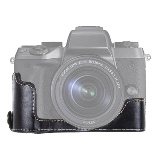 Frendorf | 1/4 inch Draad PU Leer Camera Halve Case Basis voor Canon EOS M5 (Zwart)