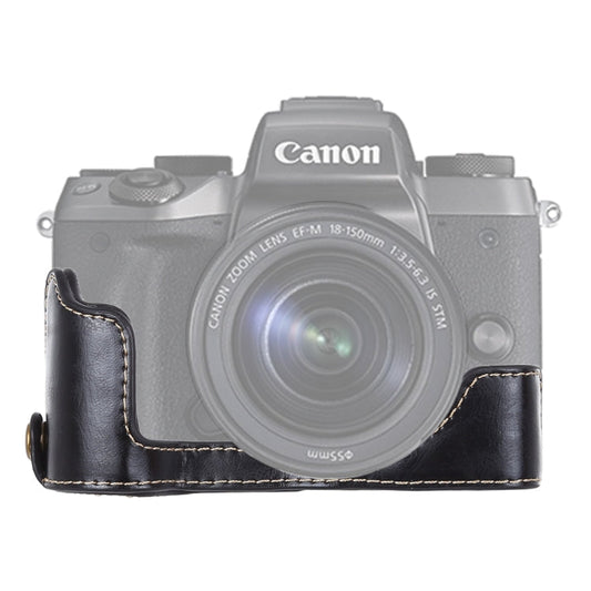 Frendorf | 1/4 inch Draad PU Leer Camera Halve Case Basis voor Canon EOS M5 (Zwart)