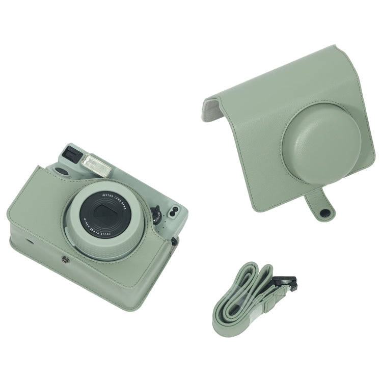 Frendorf | Für FUJIFILM Instax WIDE 400 Vollkörper-Lederetui mit Tragegurt (Schwarz)