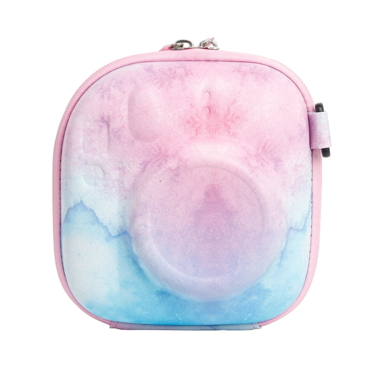 Frendorf | Lackierte EVA-Hartschalen-PU-Aufbewahrungstasche für FUJIFILM Instax mini 7+/8/9/11/12/40 (Blau Pink)