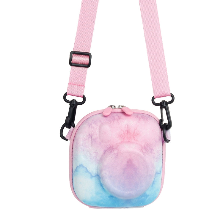 Frendorf | Lackierte EVA-Hartschalen-PU-Aufbewahrungstasche für FUJIFILM Instax mini 7+/8/9/11/12/40 (Blau Pink)