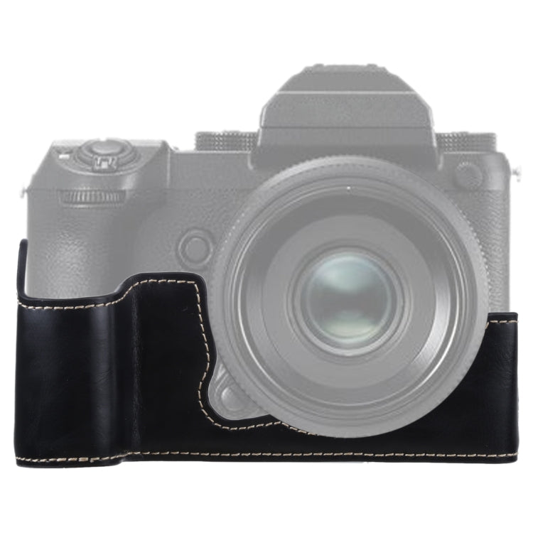Frendorf | 1/4 inch Draad PU Leer Camera Halve Case Basis voor FUJIFILM GFX 50S (Zwart)