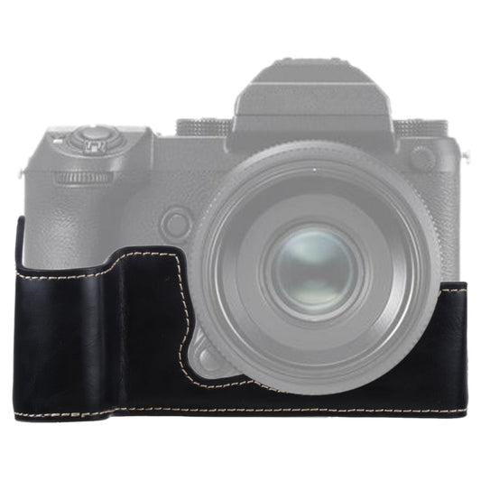 Frendorf | 1/4 inch Draad PU Leer Camera Halve Case Basis voor FUJIFILM GFX 50S (Zwart)