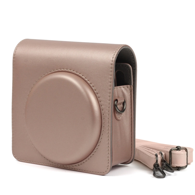 Frendorf | Pearly Lustre PU Leder Tasche für FUJIFILM Instax SQUARE SQ6 Kamera, mit verstellbarem Schultergurt (Hellbraun)