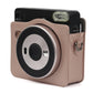 Frendorf | Pearly Lustre PU Leder Tasche für FUJIFILM Instax SQUARE SQ6 Kamera, mit verstellbarem Schultergurt (Hellbraun)