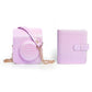 Frendorf | Voor FUJIFILM instax mini 12 Kleurige Geweven Leren Tas Volledige Body Cameratas + Fotoalbum met Band (Paars)