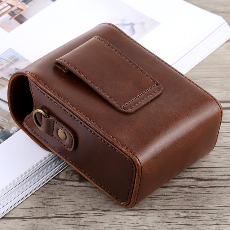 Frendorf | Vollkörperkamera Schnallenverschluss PU-Leder Tasche mit Handgelenk- und Halsriemen für Canon G7X II / G9X Mark II, Sony RX100 / M2 (Kaffee)