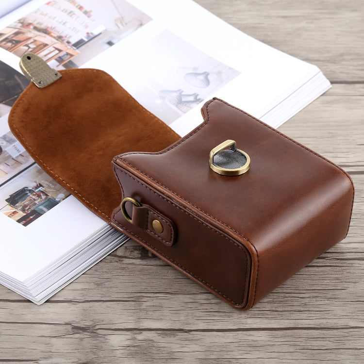 Frendorf | Vollkörperkamera Schnallenverschluss PU-Leder Tasche mit Handgelenk- und Halsriemen für Canon G7X II / G9X Mark II, Sony RX100 / M2 (Kaffee)