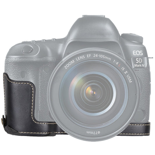 Frendorf | 1/4 inch Draad PU Leer Camera Half Casus Basis voor Canon EOS 5D Mark IV / 5D Mark III(Zwart)