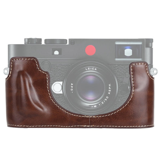 Frendorf | 1/4 inch Draad PU Leer Camera Half Case Basis voor Leica M10 (Koffie)