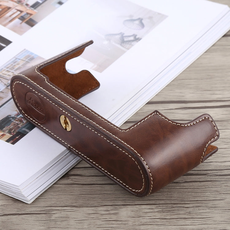 Frendorf | 1/4 inch Draad PU Leer Camera Half Case Basis voor Leica M10 (Koffie)