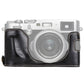 Frendorf | 1/4 inch Draad PU Leer Camera Half Case Basis voor FUJIFILM X100F (Zwart)